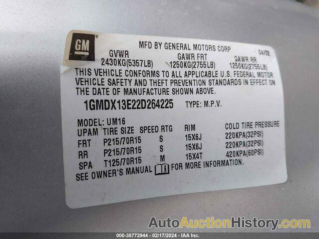 PONTIAC MONTANA LUXURY, 1GMDX13E22D264225