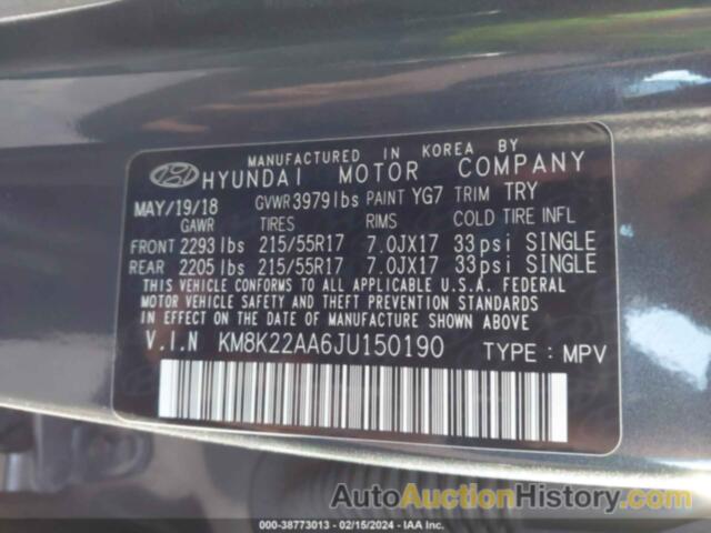 HYUNDAI KONA SEL, KM8K22AA6JU150190