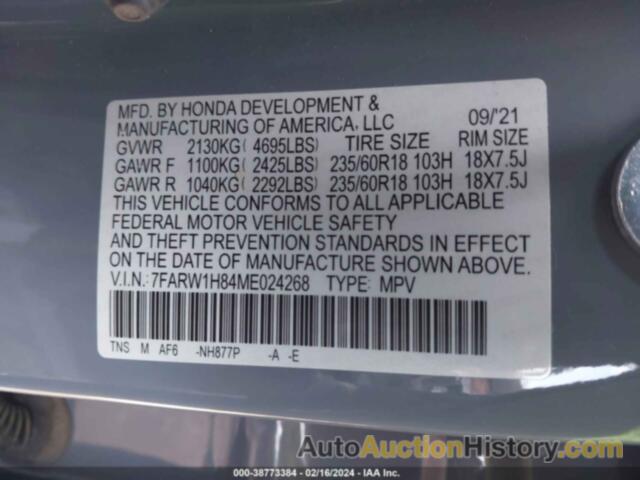 HONDA CR-V 2WD EX-L, 7FARW1H84ME024268
