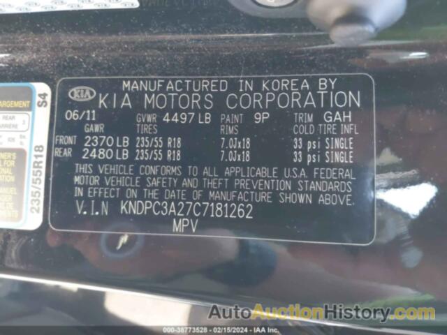 KIA SPORTAGE EX, KNDPC3A27C7181262