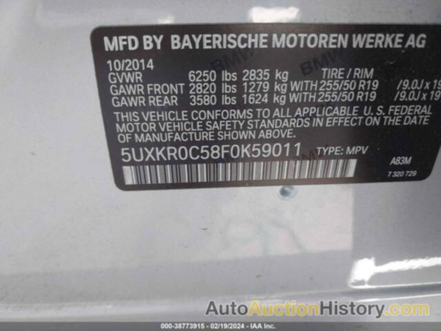 BMW X5 XDRIVE35I, 5UXKR0C58F0K59011