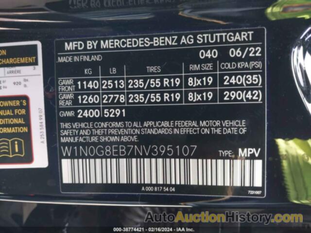 MERCEDES-BENZ GLC 300 4MATIC, W1N0G8EB7NV395107