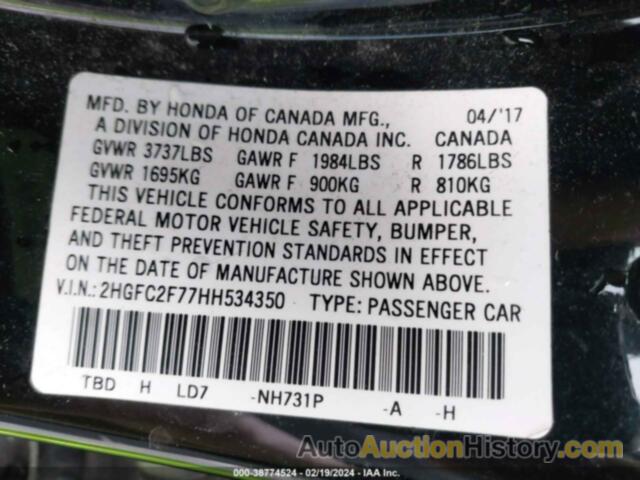 HONDA CIVIC EX, 2HGFC2F77HH534350