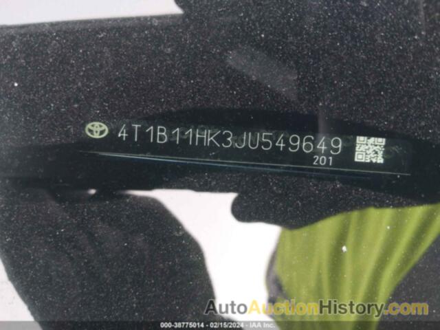 TOYOTA CAMRY SE, 4T1B11HK3JU549649