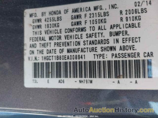 HONDA ACCORD EXL, 1HGCT1B80EA008941