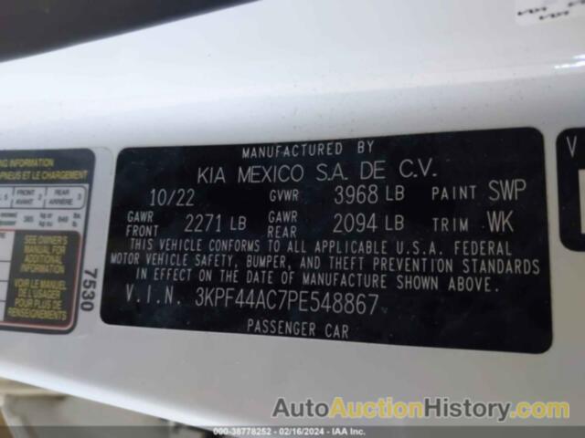 KIA FORTE GT, 3KPF44AC7PE548867