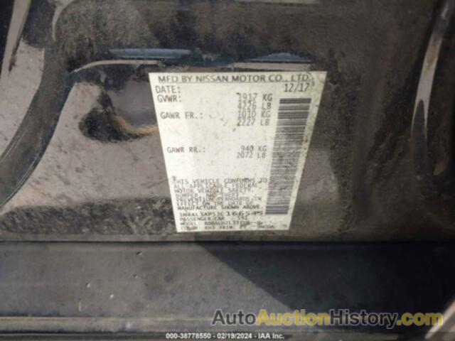 NISSAN ALTIMA 2.5/S/SV/SL/SR, 1N4AL3AP5JC166545