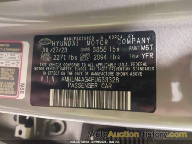 HYUNDAI ELANTRA SEL, KMHLM4AG4PU633328