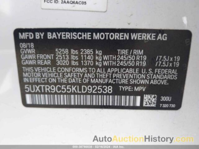 BMW X3 XDRIVE30I, 5UXTR9C55KLD92538