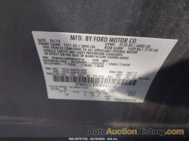 FORD FLEX SEL, 2FMGK5C89EBD42250