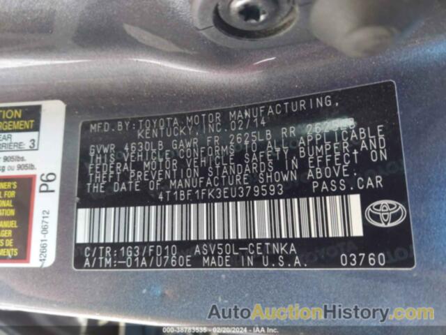 TOYOTA CAMRY LE, 4T1BF1FK3EU379593