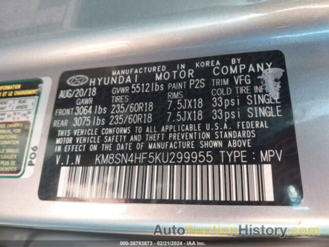 HYUNDAI SANTA FE XL SE, KM8SN4HF5KU299955