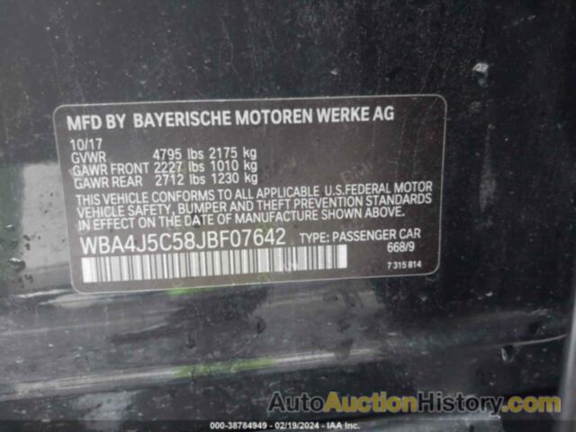 BMW 440I GRAN COUPE, WBA4J5C58JBF07642