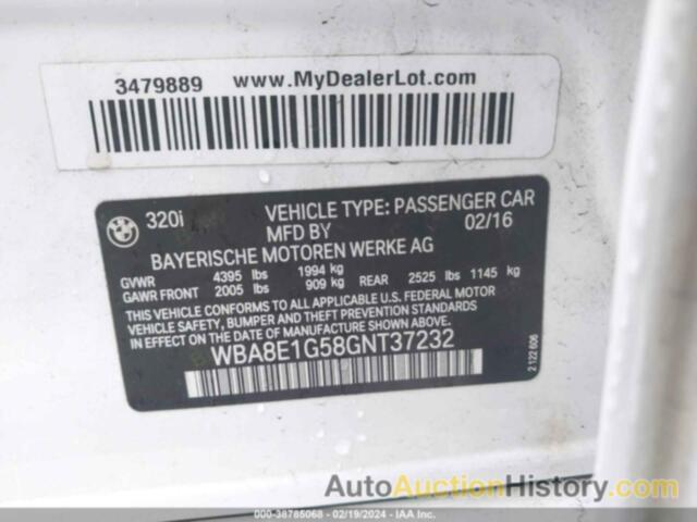 BMW 320I, WBA8E1G58GNT37232