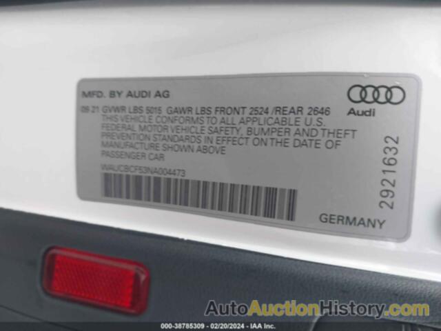 AUDI A5 SPORTBACK PREMIUM PLUS 40, WAUCBCF53NA004473