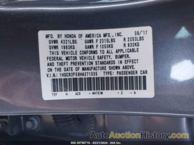 HONDA ACCORD SPORT, 1HGCR2F59HA271535