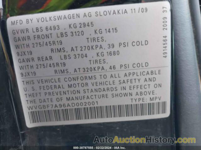 VOLKSWAGEN TOUAREG VR6 FSI, WVGBF7A96AD002001