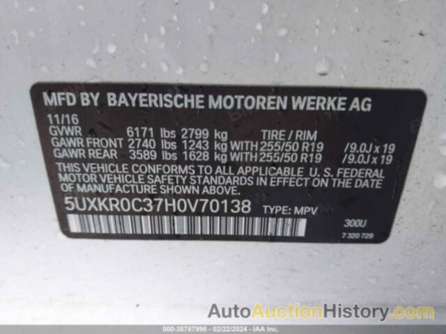 BMW X5 XDRIVE35I, 5UXKR0C37H0V70138