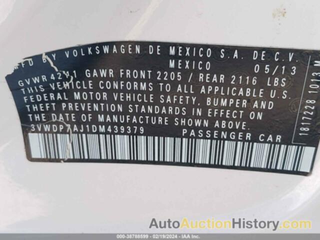 VOLKSWAGEN JETTA SE, 3VWDP7AJ1DM439379