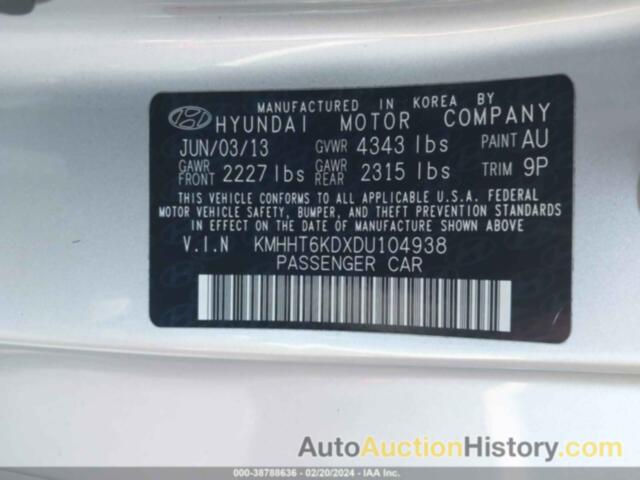 HYUNDAI GENESIS 2.0T PREMIUM, KMHHT6KDXDU104938