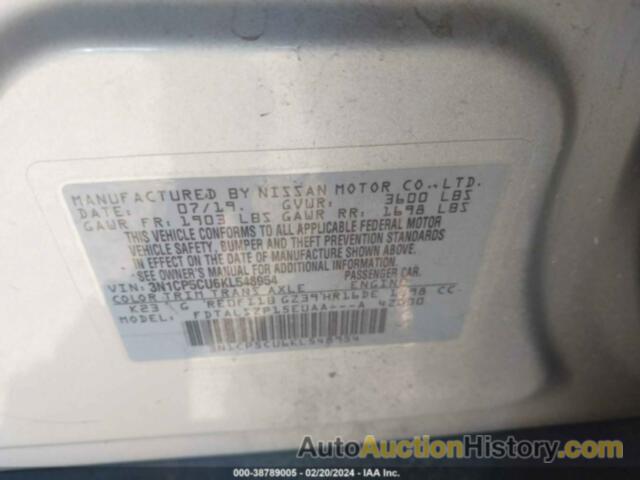 NISSAN KICKS SV, 3N1CP5CU6KL548954