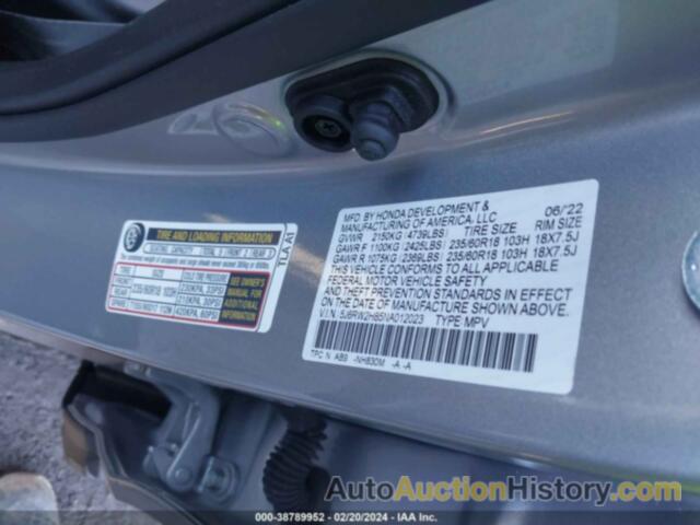 HONDA CR-V AWD EX-L, 5J6RW2H85NA012023