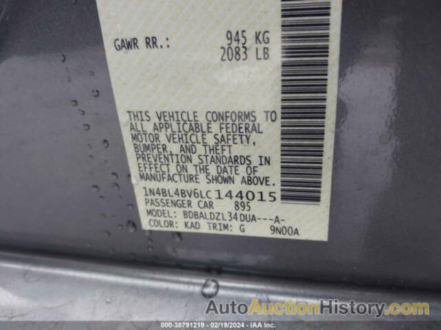 NISSAN ALTIMA S FWD, 1N4BL4BV6LC144015