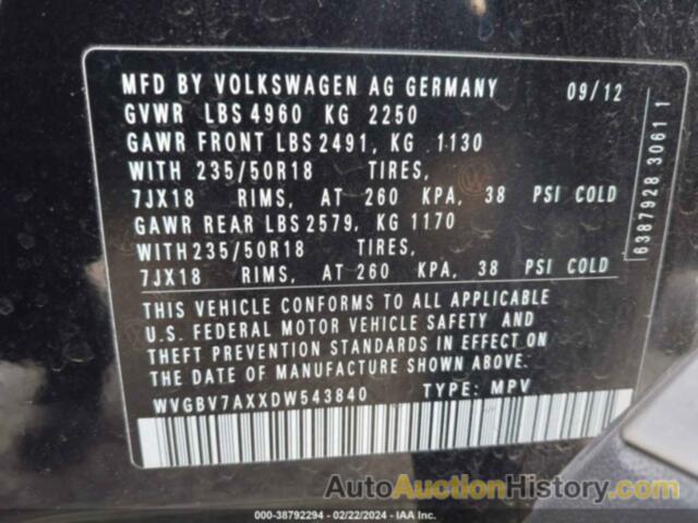 VOLKSWAGEN TIGUAN SE, WVGBV7AXXDW543840