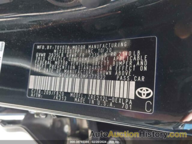 TOYOTA COROLLA LE, 5YFEPMAE0MP177632