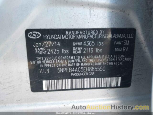 HYUNDAI SONATA GLS, 5NPEB4AC5EH885550