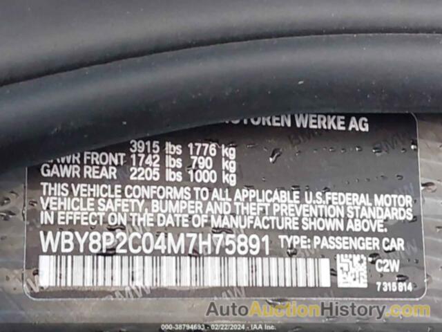 BMW I3 120AH, WBY8P2C04M7H75891