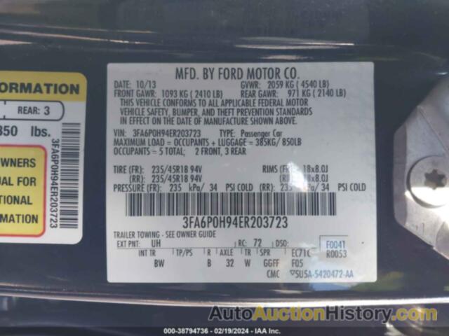 FORD FUSION SE, 3FA6P0H94ER203723