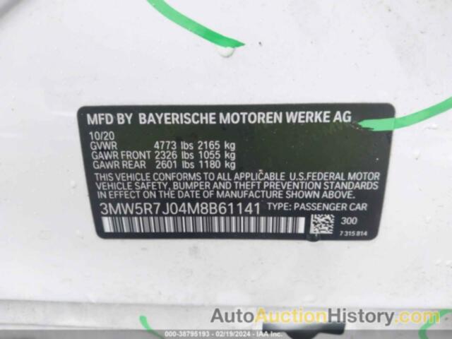 BMW 330I XDRIVE, 3MW5R7J04M8B61141