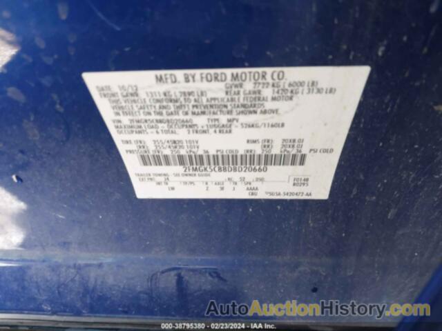 FORD FLEX SEL, 2FMGK5C88DBD20660