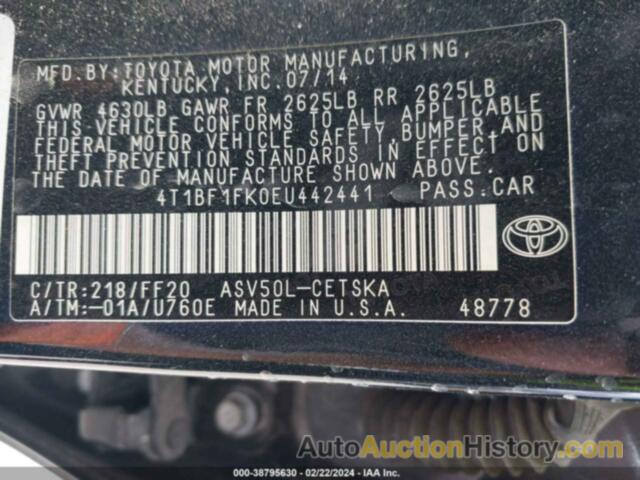 TOYOTA CAMRY SE, 4T1BF1FK0EU442441