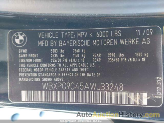BMW X3 XDRIVE30I, WBXPC9C45AWJ33248