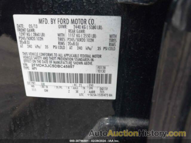 FORD EDGE SEL, 2FMDK3JC5DBC45897