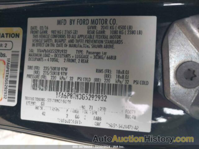FORD MUSTANG ECOBOOST, 1FA6P8TH3G5292932