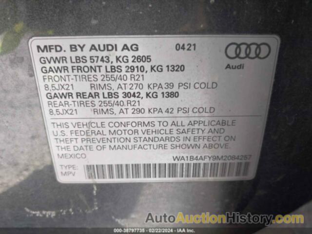 AUDI SQ5 PREMIUM PLUS TFSI QUATTRO TIPTRONIC, WA1B4AFY9M2084257