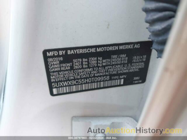 BMW X3 XDRIVE28I, 5UXWX9C55H0T09958