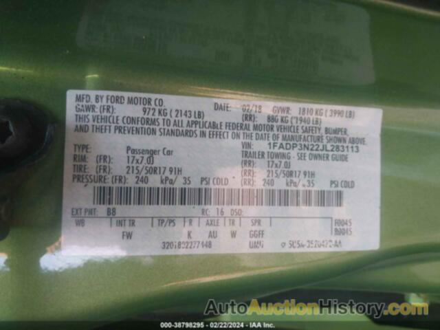 FORD FOCUS TITANIUM, 1FADP3N22JL283113