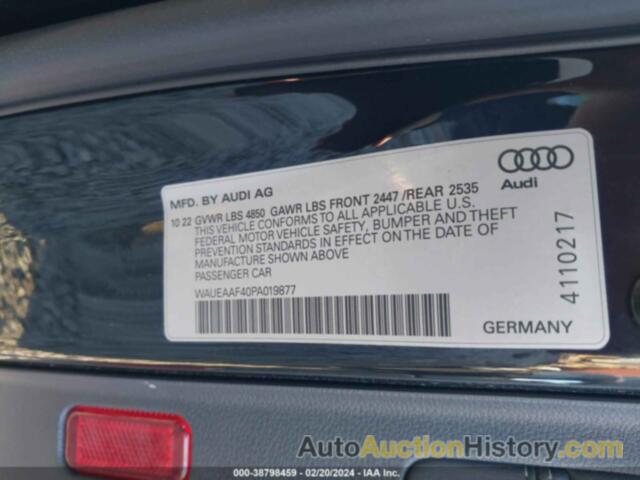 AUDI A4 PREMIUM PLUS 45, WAUEAAF40PA019877