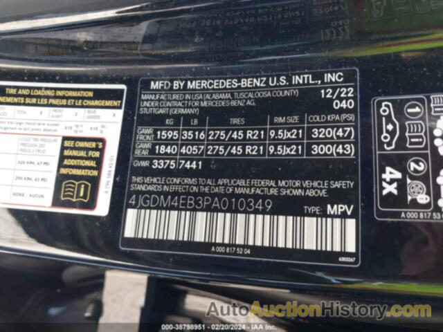 MERCEDES-BENZ EQS 580 SUV 4MATIC, 4JGDM4EB3PA010349