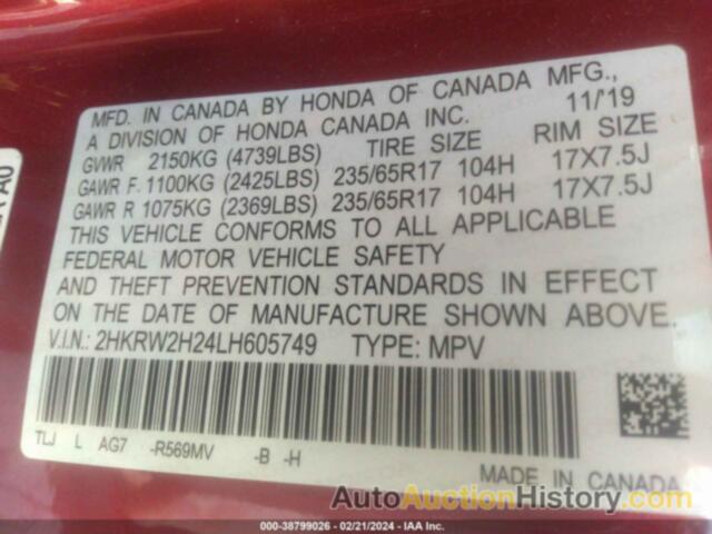 HONDA CR-V AWD LX, 2HKRW2H24LH605749