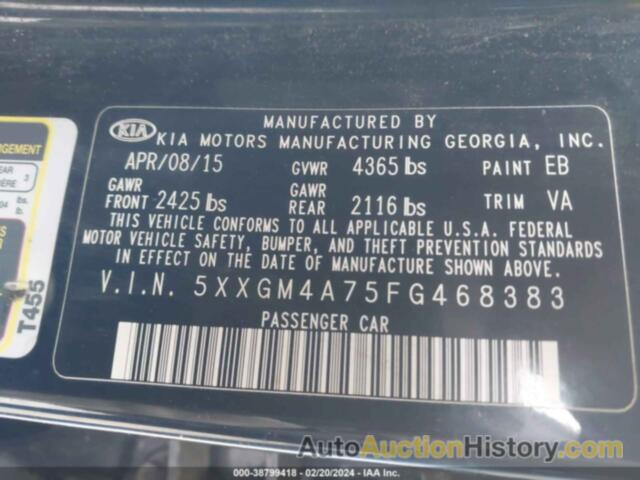 KIA OPTIMA LX, 5XXGM4A75FG468383