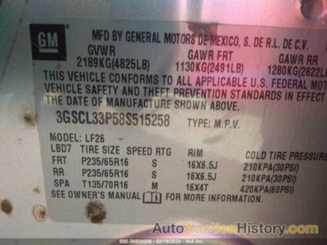 SATURN VUE 4-CYL XE, 3GSCL33P58S515258