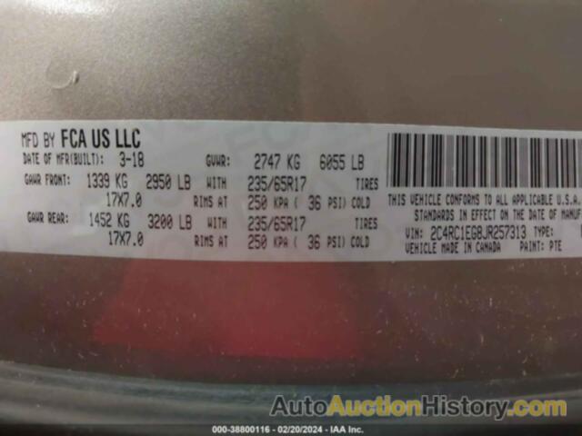 CHRYSLER PACIFICA TOURING L PLUS, 2C4RC1EG8JR257313