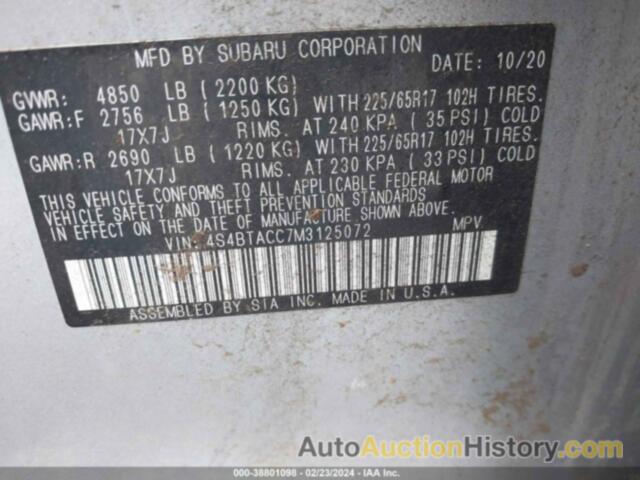 SUBARU OUTBACK, 4S4BTACD7M3215072