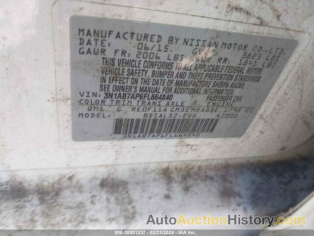 NISSAN SENTRA S/SV/SR/SL, 3N1AB7AP6FL664840