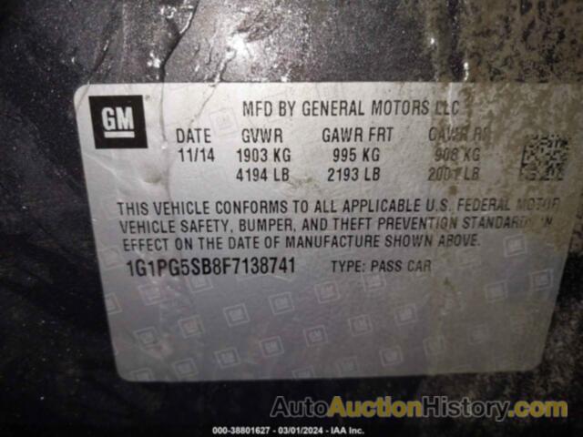 CHEVROLET CRUZE LTZ, 1G1PG5SB8F7138741